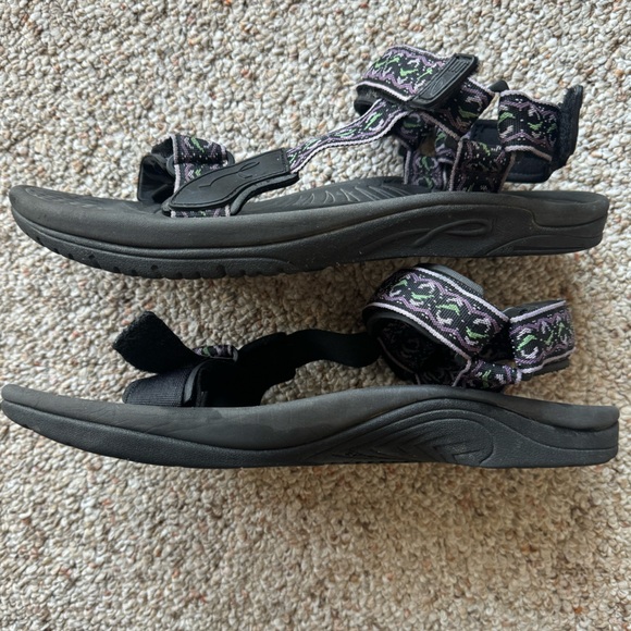 Earth Sandals - Velcro Strap - Women’s Size 11 - Black & Purple - Outdoor Shoes - Picture 4 of 8